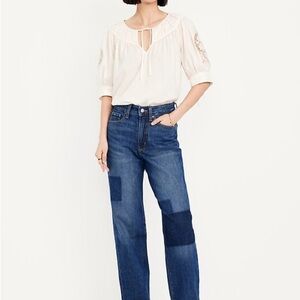 Patchwork detail Blue Jeans | tall2